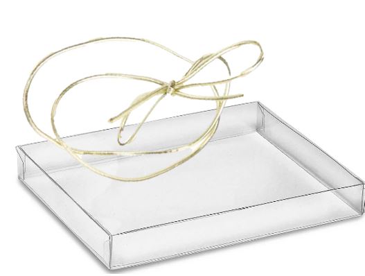Gift Box for Ornaments, Clear includes Gold Stretch Bow