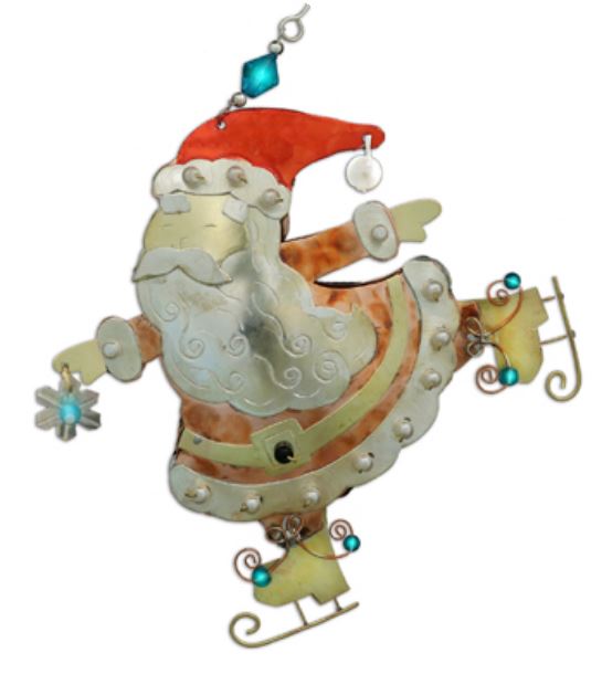 Skating Santa 533 new 2806 handmade ornament