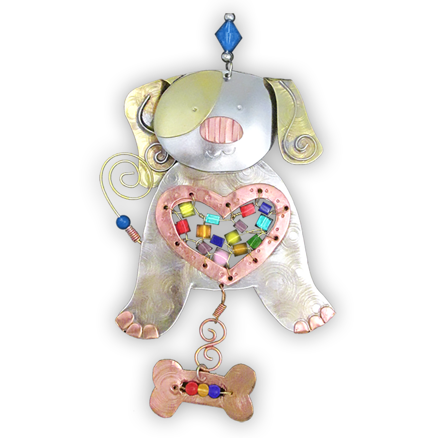 Glowing Puppy - Handmade Ornament