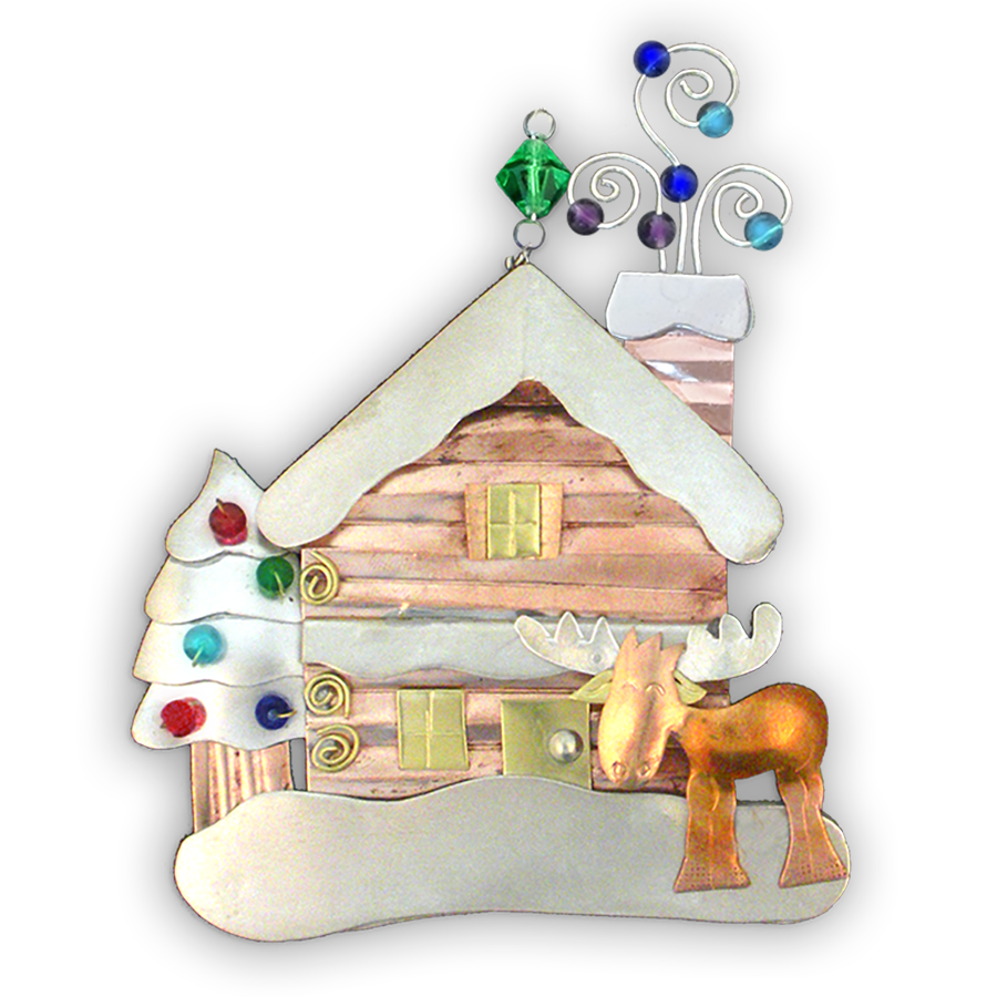 Log Cabin - Handmade Ornament