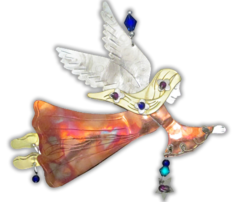 Free Spirit Angel - Handmade Christmas Ornament, Window Charm, Gift Adornment