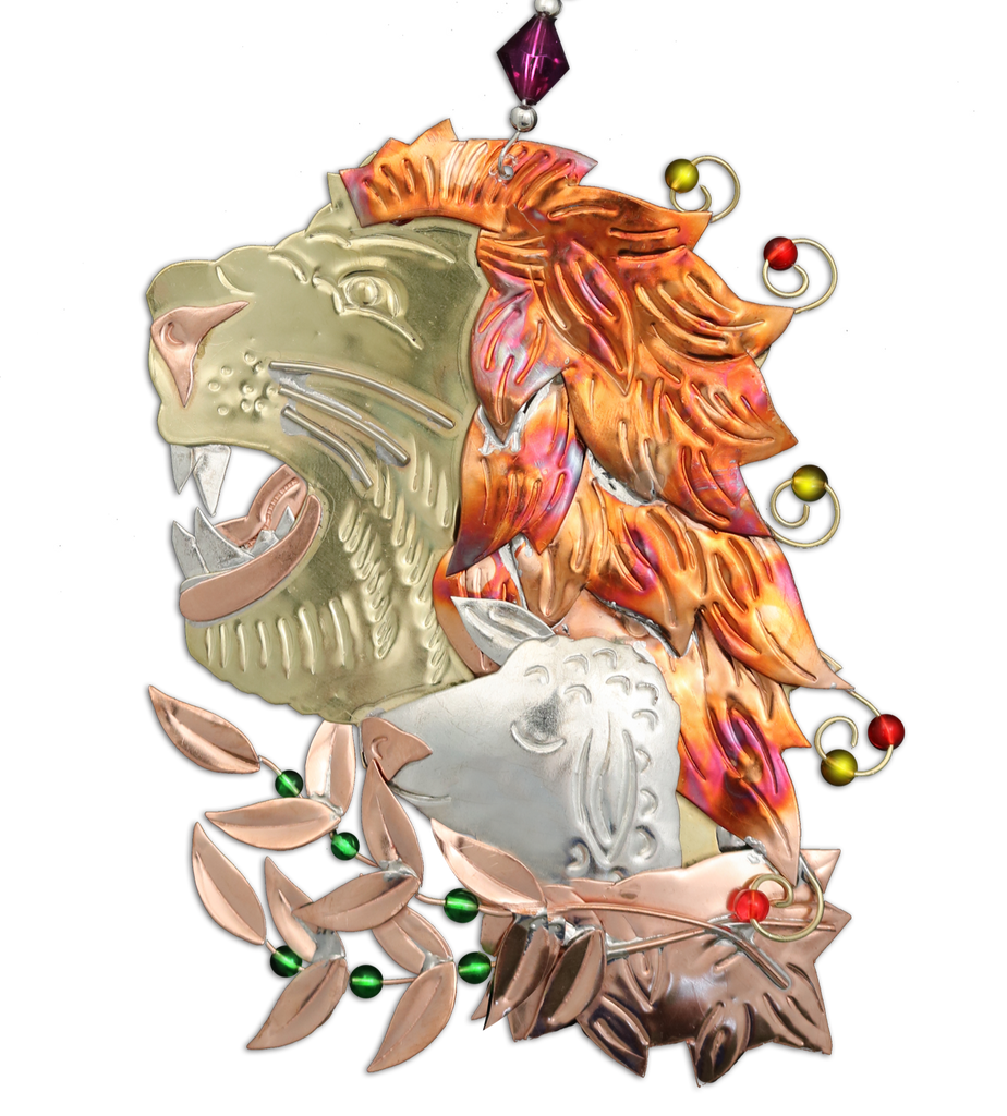Lion and Lamb- Handmade Ornament
