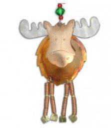 0732 Doodle Moose Handmade Ornament recycled Bullwinkle look alike