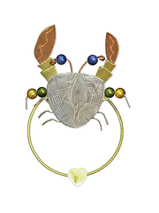 Mr. Pincher the Crab Bookmark,  Clip-Over-The-Page BookArt
