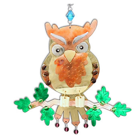 Wise Old Owl - Pine Owl handmade recycled 