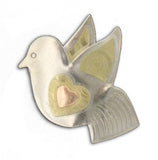 bird dove - unique artisan crafted re cycled-upcycled metal accent charm  handcrafted keepsake quality