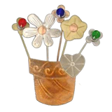 Decorative charm with flowers and a pot 