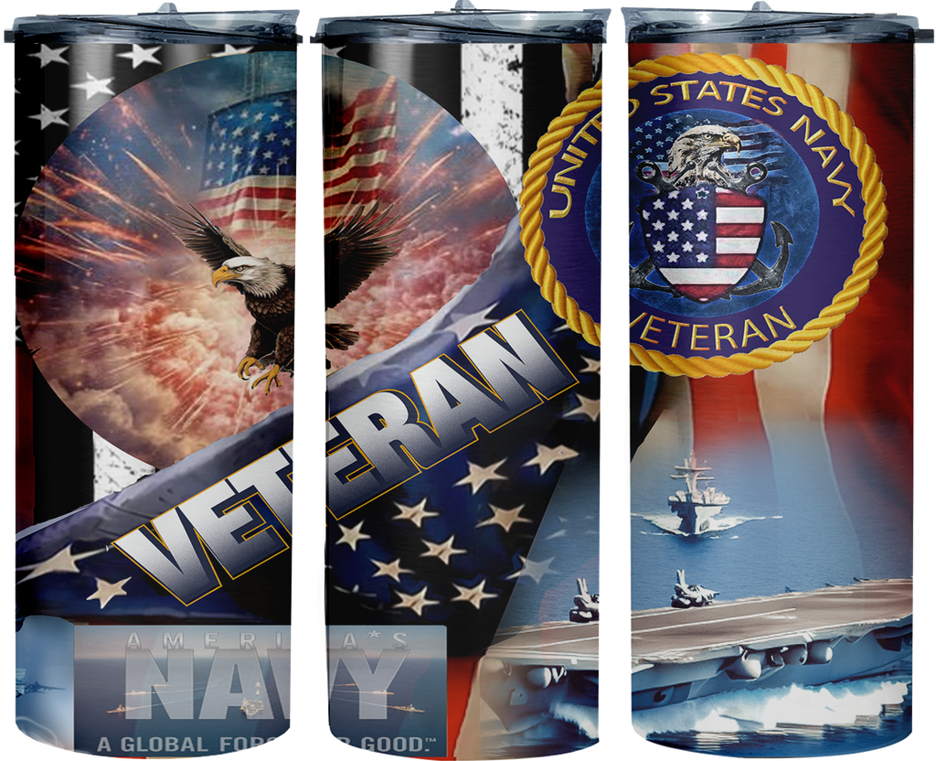 USA Navy Veteran, Stainless Steel Gift Tumbler