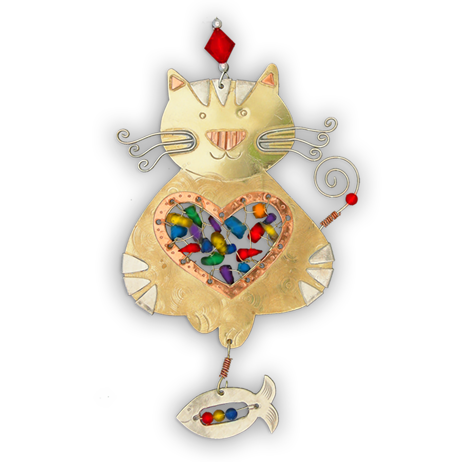 Glowing Kitty - Handmade Ornament