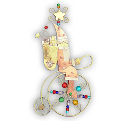 Cycling Santa  - Handmade Ornament