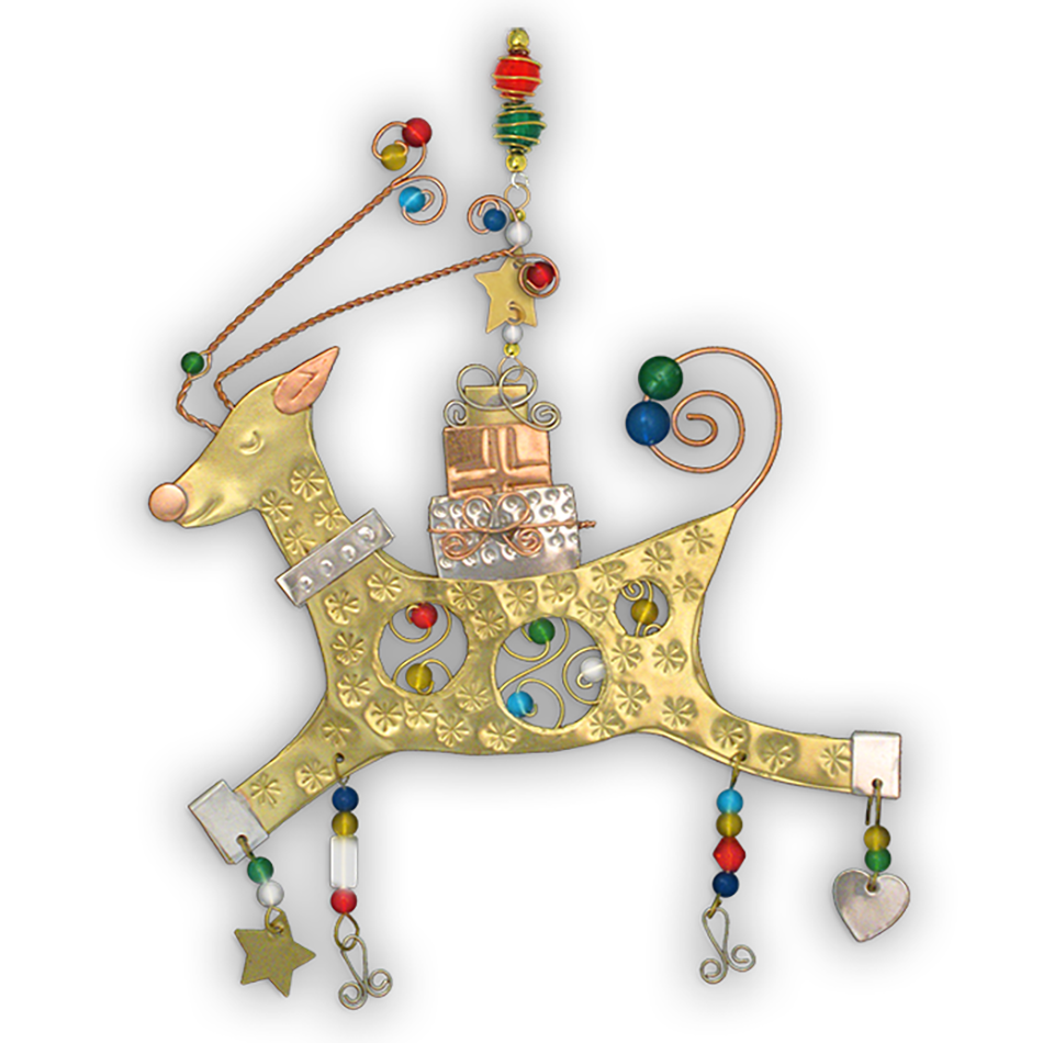 Festive Reindeer  - Handmade Ornament