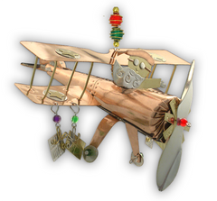 Santa Biplane - Handmade Ornament