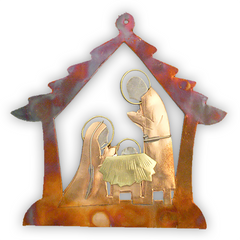 Born in A Manger Nativity - Handmade Ornament