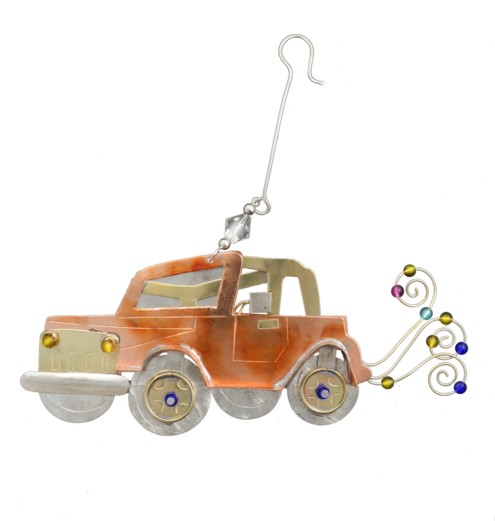 Jeeping - Jeep lovers unique gift - hand crafted recycled ornament with hanger