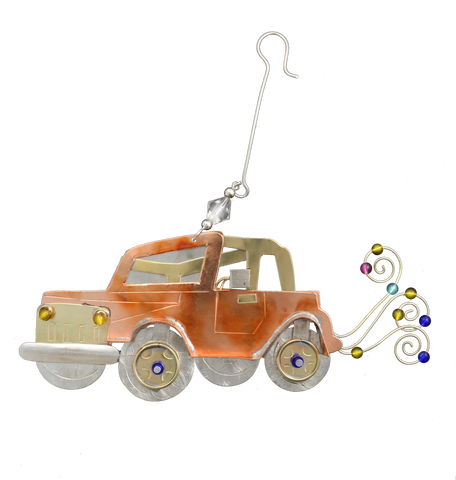 Jeeping - Jeep lovers unique gift - hand crafted recycled ornament with hanger