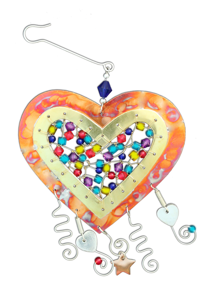 Gem Jeweled Heart - Handmade Ornament