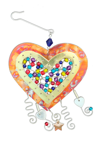 Gem Jeweled Heart - Handmade Ornament