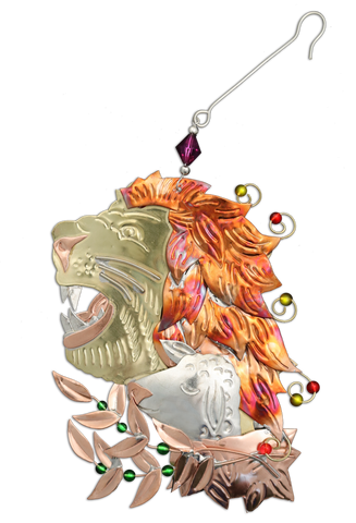 Lion and Lamb- Handmade Ornament