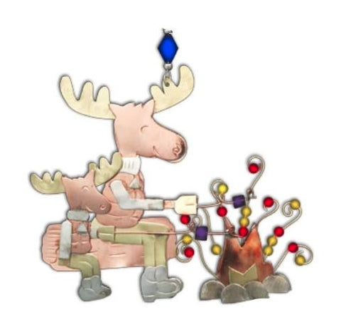 Campfire & Moose- Whimsical Special Occasion & Christmas Ornament