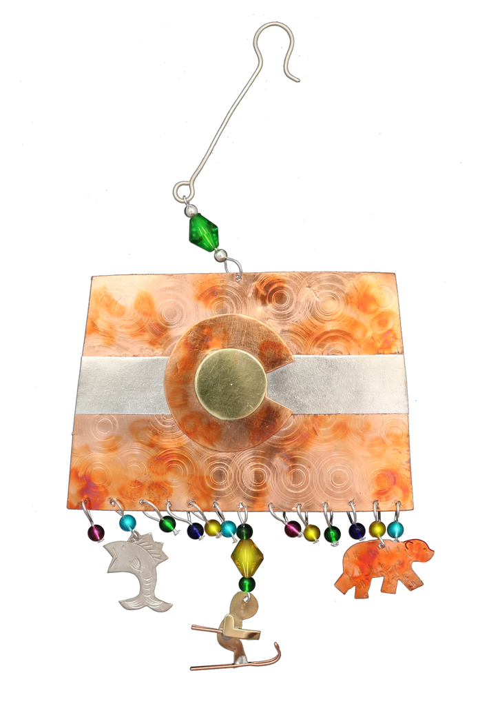 Colorado Map & Flag - Handmade Gift Ornament