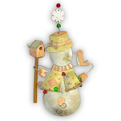 Bluebird Snowman  - Handmade Ornament