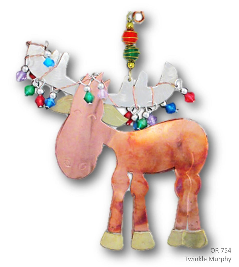 Twinkle Murphy Moose - Handmade Ornament