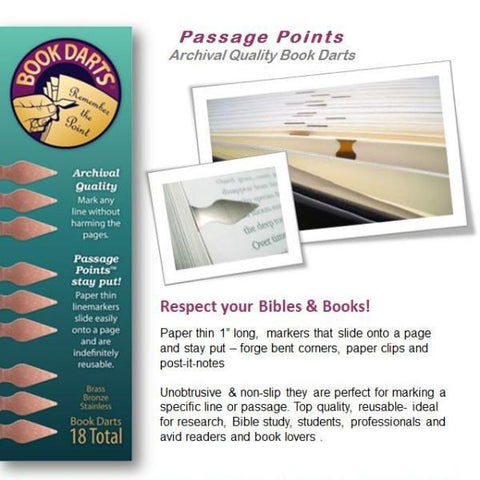 Book Darts, Archival Passage, Line and Book Markers