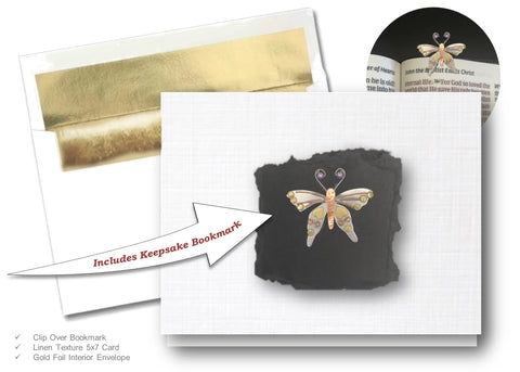 Butterfly, Book Lovers Card & Bookmark Gift Set featuring - Butterfly,  BookArt Bookmark