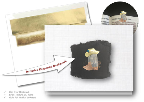 Wild West Boots, Book Lovers Card & Bookmark Mailable Gift Set
