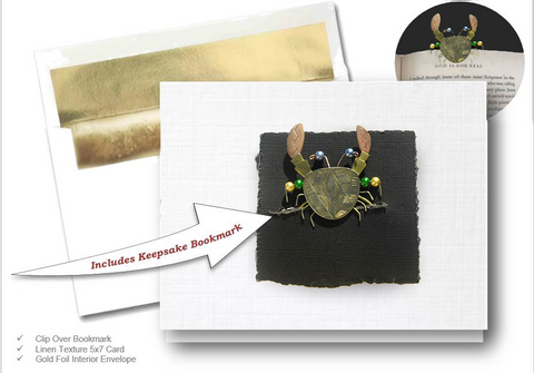 Mr Pincher Crab, Book Lovers Card & Bookmark Mailable Gift Set