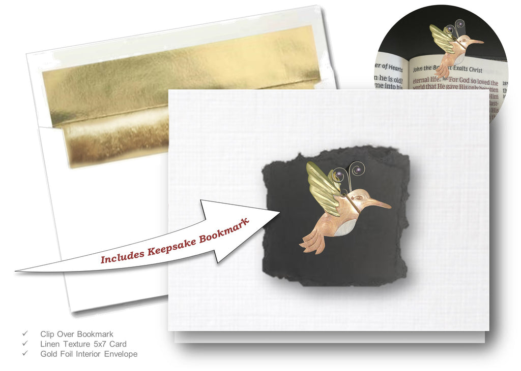 Humming Bird, Book Lovers Card & Bookmark Mailable Gift Set