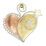 Heart shaped charm whimsically designed 