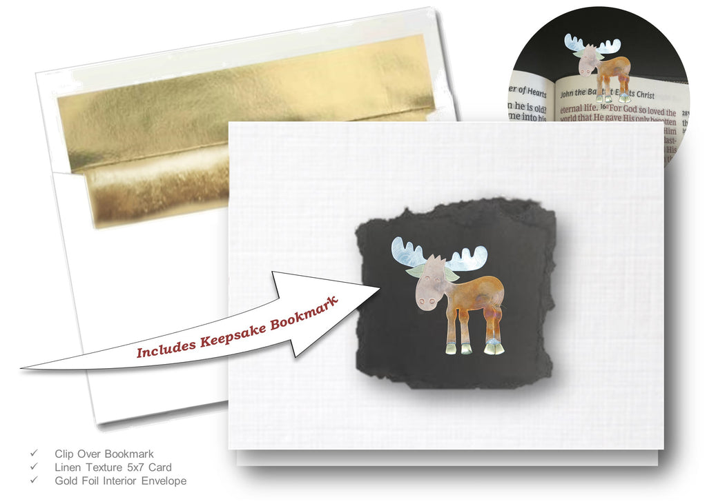 Murphy Moose, Book Lovers Card & Bookmark Mailable Gift Set