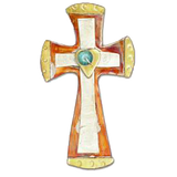 Cross decorative art piece of brass, copper and nickel 