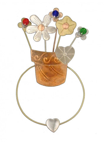 Pot of Flowers - Clip-over-the-Page - Bookmark @ www.art-soulworks.com