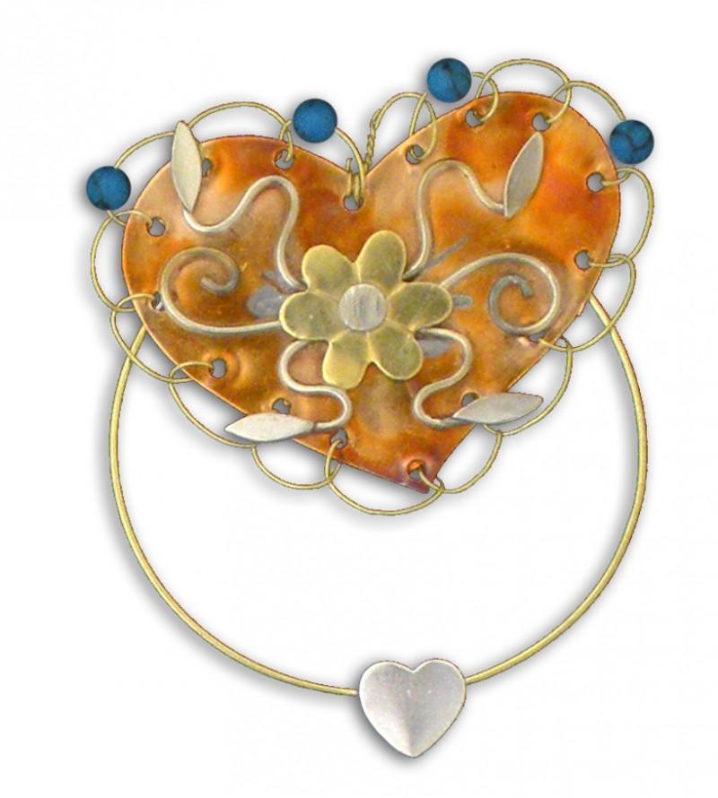 Turquoise Heart Clips-Over-The-Page Bookmark @ www.art-soulworks.com